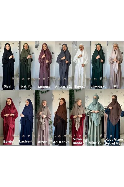 Yüsra Collection Liza Dress and Long Sufle 2-Piece Set