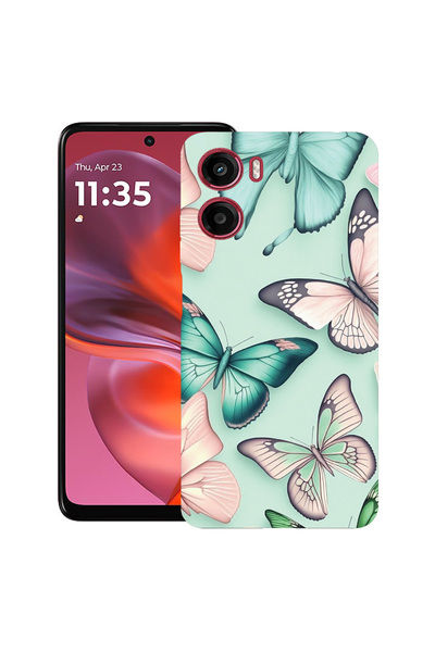 bestcase Θήκη TPU εξαιρετικά λεπτή για Motorola Moto G06, μοτίβο πεταλούδας, ...