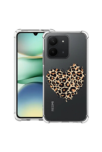 bestcase Удароустойчив калъф за Xiaomi Redmi 15C 4G (171 мм), Леопардово сърц...