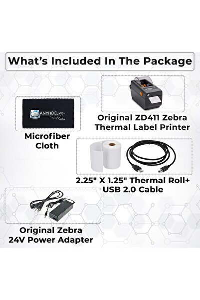 Zebra Label Printer ZD411 (ZD410 Replacement) ZD4A022-D01M00EZ - Direct Thermal Label Printer
