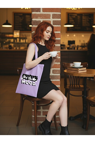 Cemira Lila Mickey Mood Y2K Thick Tote Bag Cloth Bag, Pinterest Bag, Book Bag, Shopper Shoulder Bag