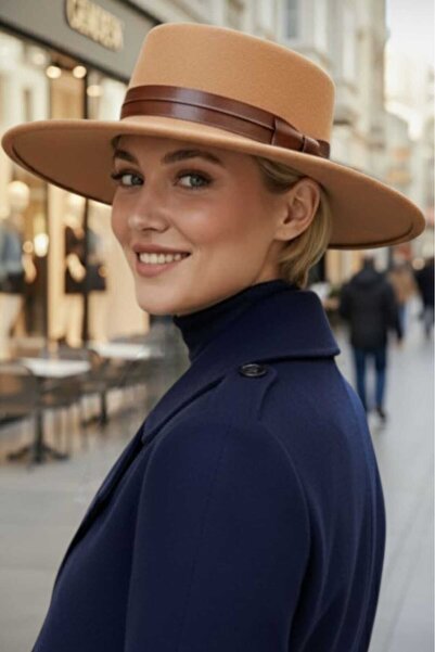 Mood Agenda Women's Wide Brim Striped Cashmere Gondola Hat