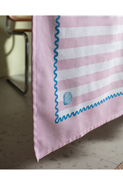 Madame Coco Louve Polycotton Tablecloth - Powder/White - 150X250 cm