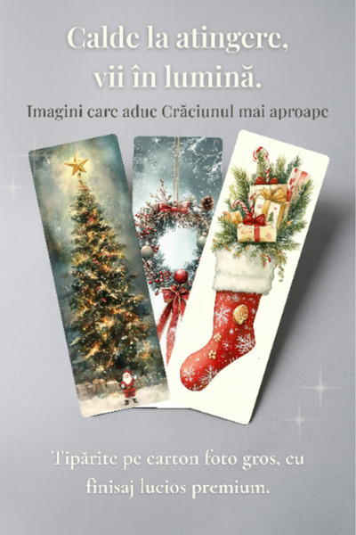 OBRO Set of 12 OBRO® Christmas Bookmarks – Christmas Classics, Vintage Illustrations, Premium Glossy Card