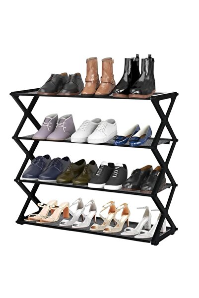 Generic Beauenty 4 Layers Shoe Rack, Portable 4-tier Storage Organizer Rack f...