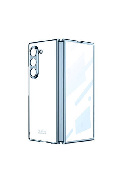 No7tech حافظة جالاكسي زد فولد 6 N7TH غطاء زجاجي كامل - أزرق