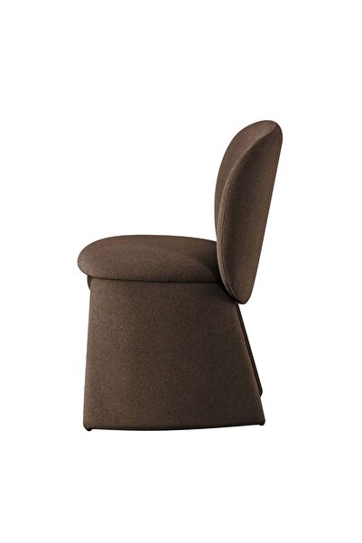 Danube Home Namifir Set of 2 Dark Brown Upholstered Dining Chairs - Stylish Fabric & Wood Furniture - 59x50x84cm