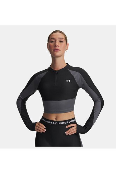 Under Armour Kadın UA HeatGear Rib 1/4 Fermuarlı Uzun Kollu T-Shirt 6003981-004