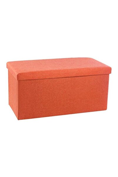Crestj Storage Stool Pouffe Ottoman Chair Folding Comfortable Seat Foot Stools Bench Footstool (Color : Ora