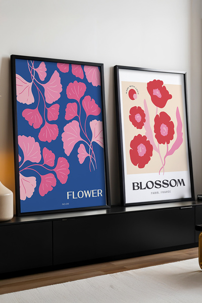 huhuli Set de pictură modernă cu ramă neagră din lemn huhu164