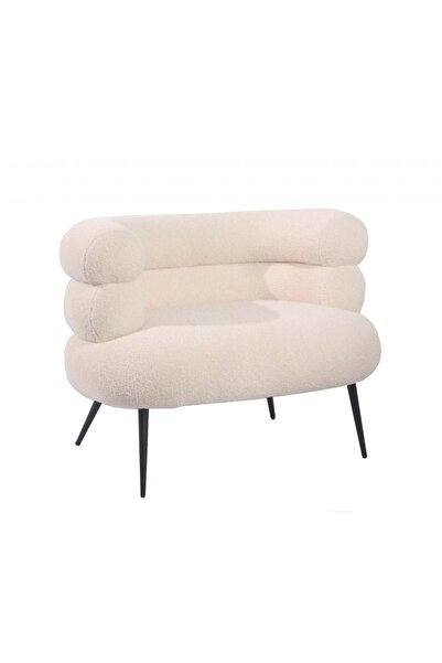 Danube Home Edlyn Boucle Fabric Accent Chair - Cream - Stylish 1-Seater with 2-Year Warranty - Modern Seating