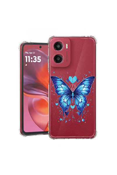 bestcase Carcasă antișoc pentru Motorola Moto G06, fluture albastru, 2078499 ...