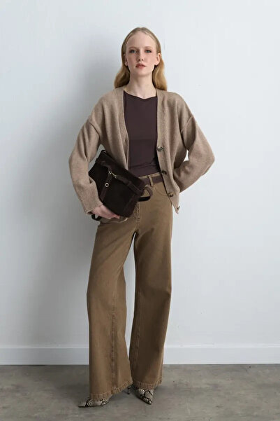 Gusto Wool Knitwear Cardigan - Beige