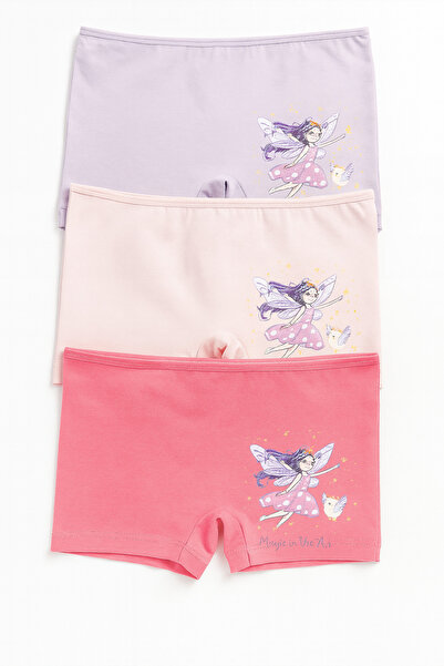 mini mia Girl's Cotton Combed Underwear Briefs 3-Piece Set