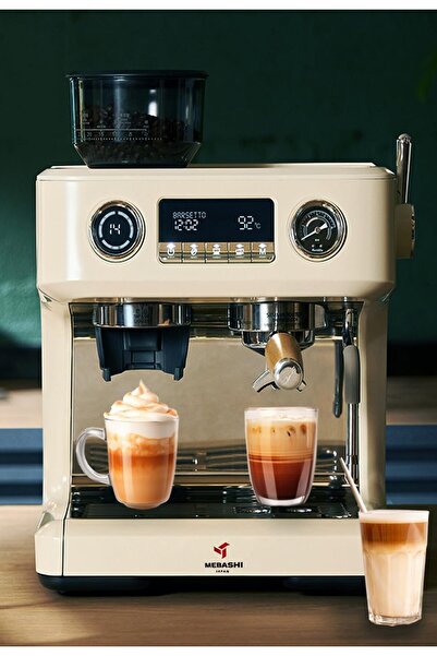 MEBASHI Espresso Coffee Machine with Coffee Grinder, 20 Bar Pressure Pump, LCD Screen, 8 Display Mod