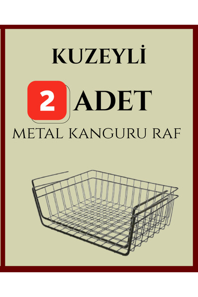 Kuzeyli ( 2 Adet ) Siyah Dolap Içi Düzenleyici | Raf Altı Sepet | Metal Kangu...
