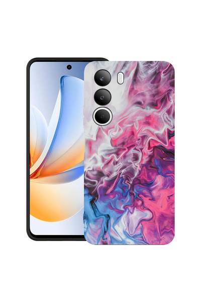 bestcase Carcasă ultrasubțire TPU pentru Realme C71, roz marmorat și albastru...