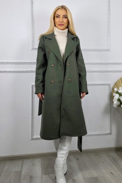 FashionForYou Melanda padded coat, with buttons and drawstring, Dark green, Size S/M/L, OneSize
