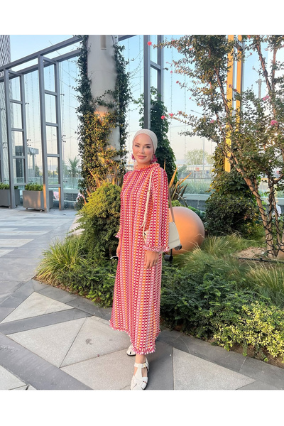 Trend Marfa Colorful Ruffle Detailed Dress