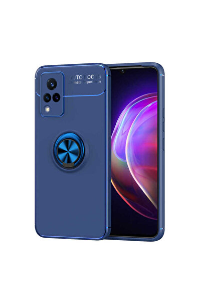 No7tech غطاء حماية سيليكون من JoieCreatif لهاتف Vivo V21 - أزرق