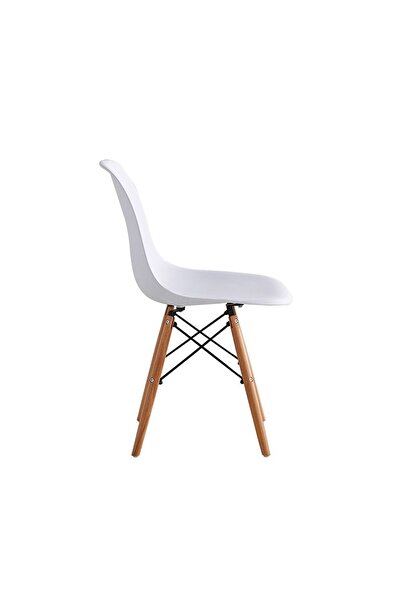 Danube Home Stork Set of 2 Dining Chairs - White & Beech, Engineered Wood & Metal, Stylish 2-Seater
