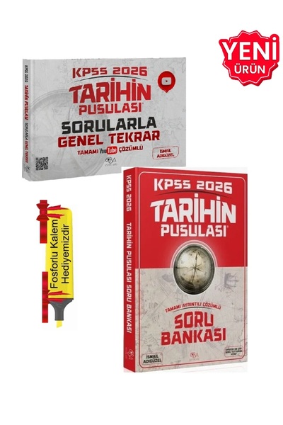 CBA Akademi 2026 - KPSS Tarihin Pusulası Çözümlü Genel Tekrar Kitabı + Çözümlü Soru Bankası - İsmail Adıgüzel