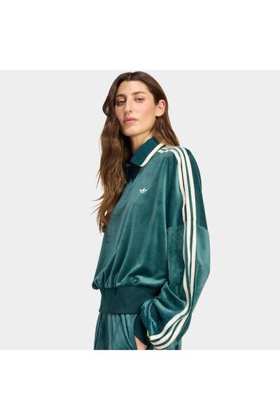 adidas Originals X Liberty London Kadın Kadın Yeşil Polo Sweatshirt (JW5274)