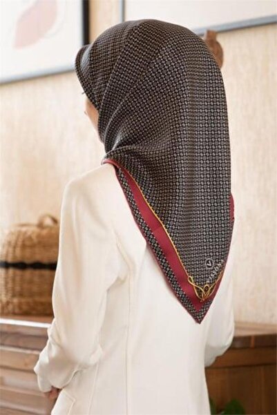 Vissona Μεταξωτό μαντήλι Tivil 60960 - 4 - 0001 - 0018 Μαύρο μοτίβο μονόγραμμα