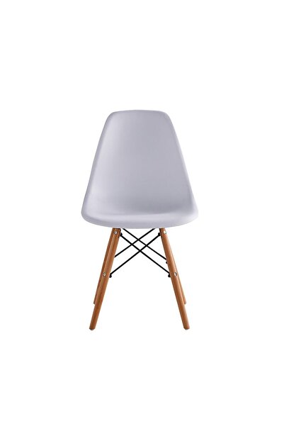 Danube Home Stork Set of 2 Dining Chairs - White & Beech, Engineered Wood & Metal, Stylish 2-Seater