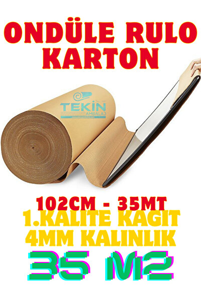 Tekin Ambalaj 102cm x 35mt 4mm Ondüle Rulo Karton | Zemin, Parke, İnşaat ve A...