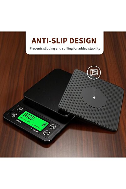 fulina Coffee Scale with Timer - 0.1g Accurate, 3kg, Portable Digital Kitchen Food Scale with, LCD Displa