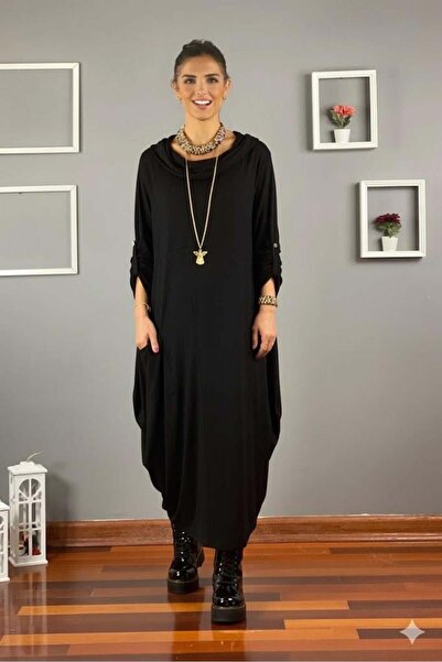 Nevin Kaya Moda Black Magic Collar Cotton Dress