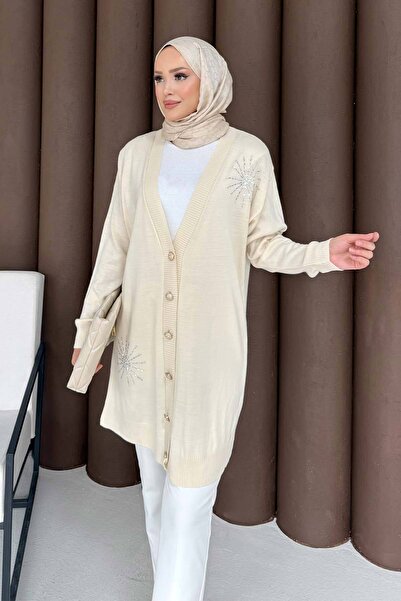 Melike Tatar Πλεκτό Ζακέτα με Πέτρες 70-2486