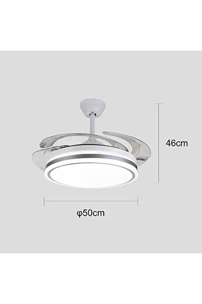 HAMER Silver fan chandelier, 3 lights, 50 cm
