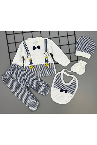 Bombinoo 5-Piece Luxury Men's Hospital Discharge Bodysuit Set with Booties, G...