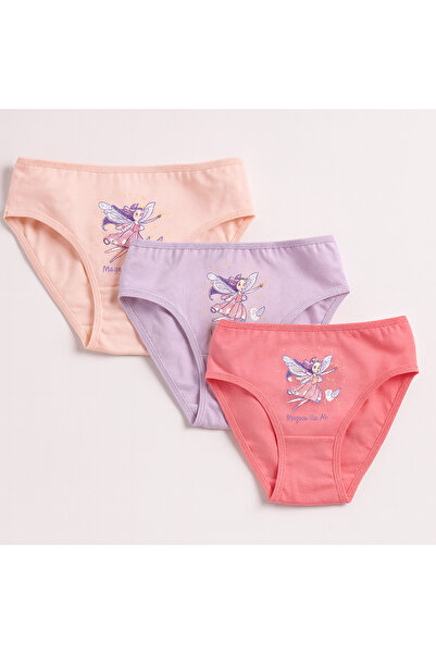 mini mia Girl's Cotton Combed Underwear Briefs 3-Piece Set