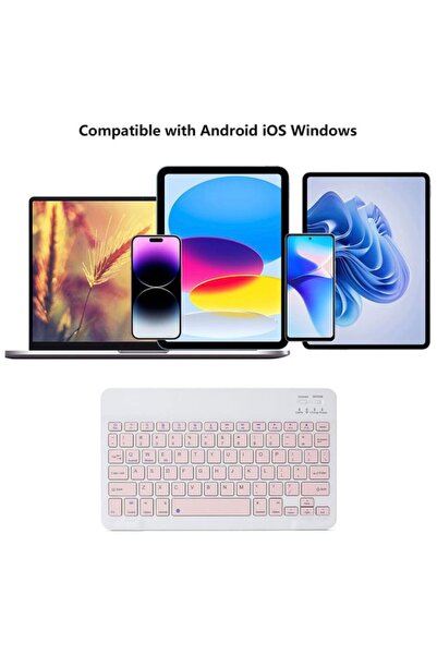 OEM Slim Bluetooth keyboard, rechargeable, multi-device, pink, 25x15x0, 6cm