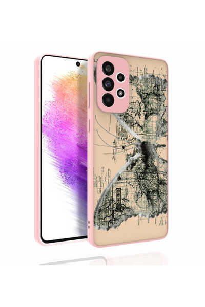 No7tech غطاء جالاكسي A73 منقوش مع حماية للكاميرا لامع N7TH نورا - NO4