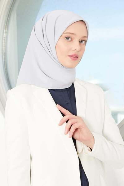 Levidor Light Gray Medina Silk Scarf