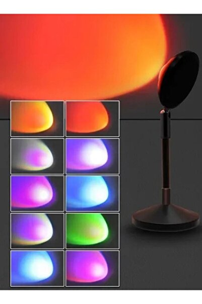 fulina مصابيح غروب الشمس مع جهاز تحكم عن بعد متغير الألوان بـ 16 لونًا، مصابيح طاولة إسقاط لغرفة النوم