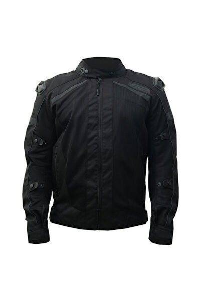 GP KOMPOZİT MNTY001 Yazlık 5 Korumalı Motosiklet Montu Siyah