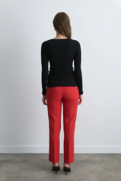 Gusto Heart Collar Cotton Blouse - Black