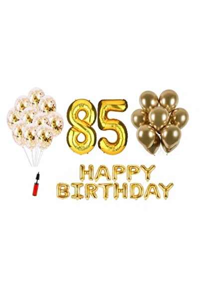 Domi Party & Gifts Set 33 baloane , Happy Birthday aniversare 85 ani, cifre f...