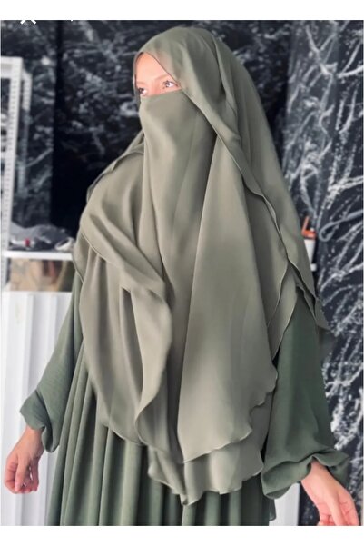 Mihrisina collection Shaded Souffle Hijab Khimar Modesty Wear Navy Blue Color