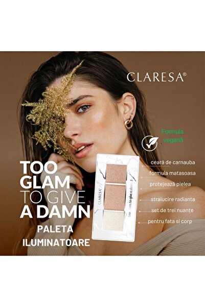 Claresa Paletă Iluminator Too Glam! nr.11, Rosy Glow