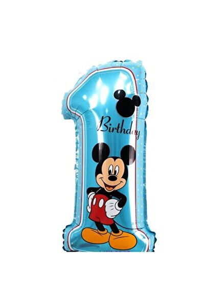 Shop Carnaval Balon Mickey Mouse Numărul 1, 81 cm, Aniversare, Figură din fol...