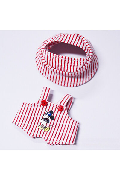 Miniso طقم فستان لابوبو صغير مخطط باللون الأحمر مكون من قطعتين لدمية مقاس 10 ...