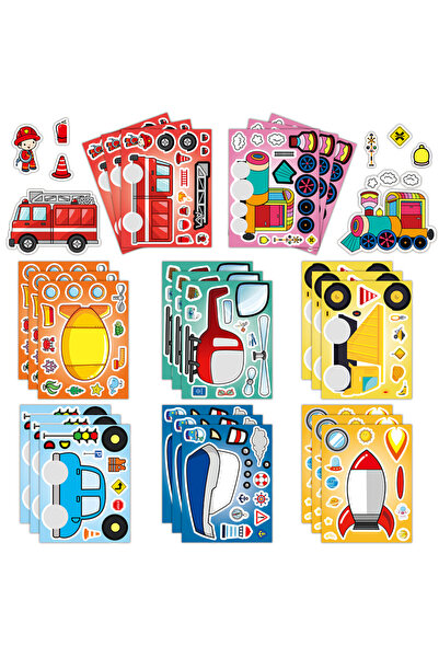 Choice 16PCS 8/16Sheets Make Your Engineering Transportation Vehicles Puzzle ...