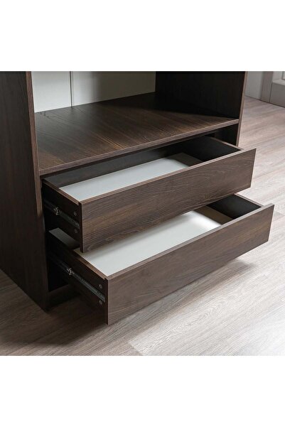 Danube Home مجموعة إنفينيتي من درجين داخليين لخزانة ملابس ذات بابين - لون الجوز الداكن - ضمان لمدة عامين