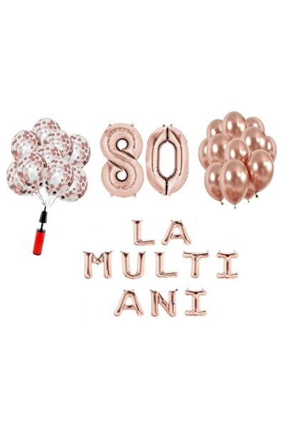 Domi Party & Gifts Set 33 baloane , La mulți ani aniversare 80 de ani, numere...